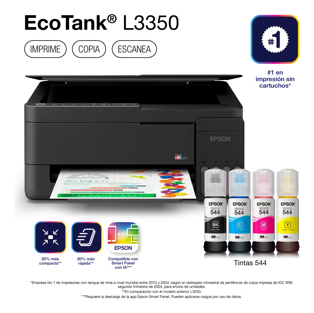Impresora Multifuncional Epson EcoTank L3350 Wifi Color USB