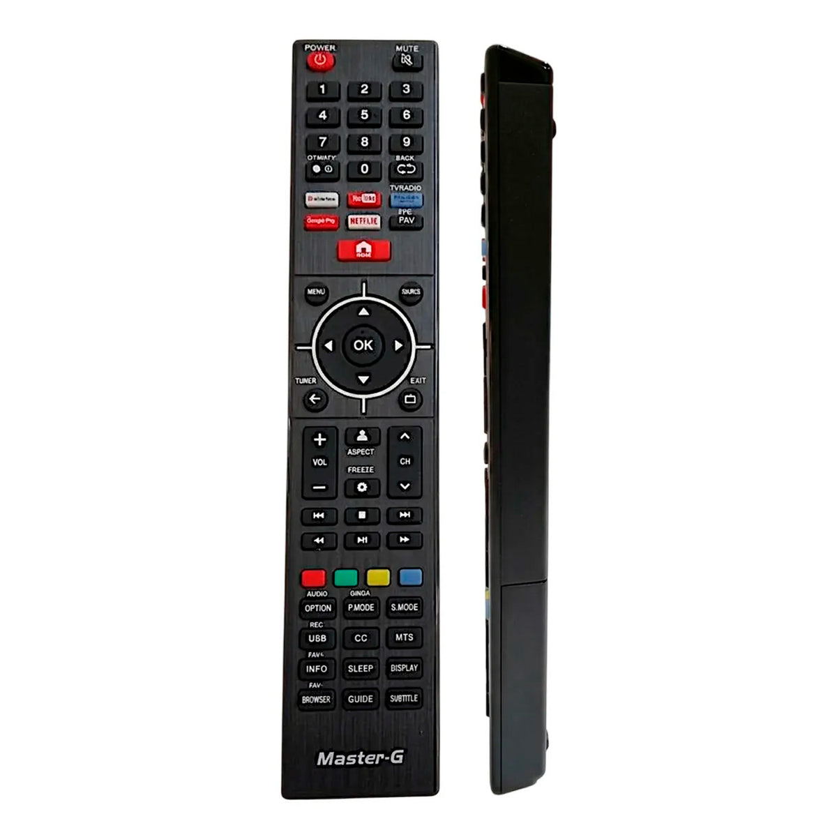 Control Remoto Universal Master-G MGRC2 Multi Marcas para Smart TV Infrarrojo IR Negro