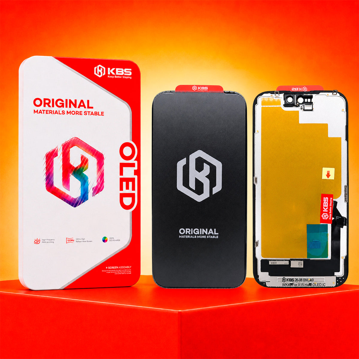 Pantalla Para iPhone 15 KBS Hard Oled Flicker-Free IC 120 Hz