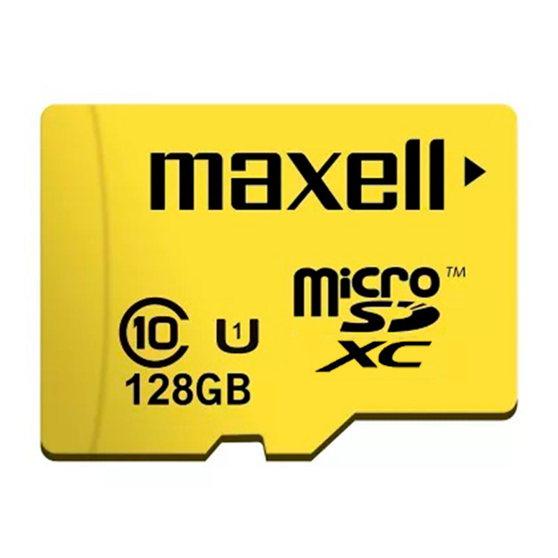 Tarjeta de Memoria MicroSD 128GB Maxell SDXC Clase 10  + Adaptador V10 90MB/s Multiples Usos