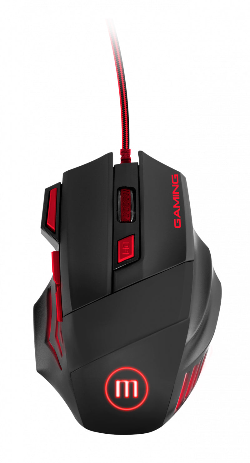 Mouse Gaming USB Optico Maxell CA-MOWR1200 Cable 2m Sensor Ajustable 3200dpi Compatible Windows-Mac