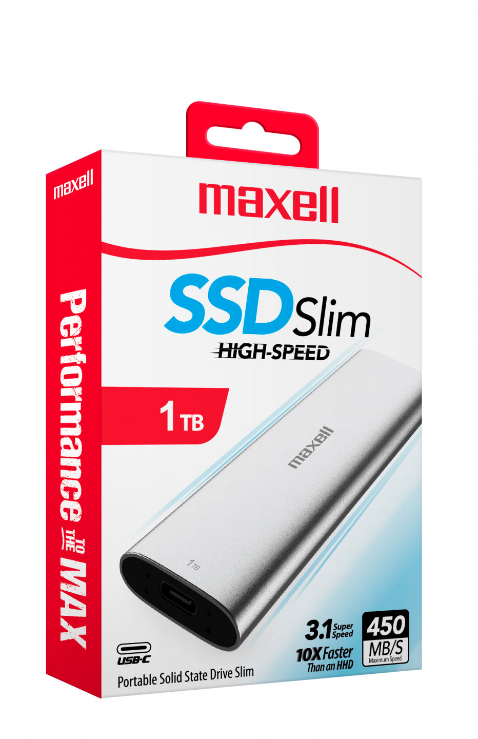 Disco Solido Externo SSD Slim 1TB Maxell 3.1 Usb Tipo C