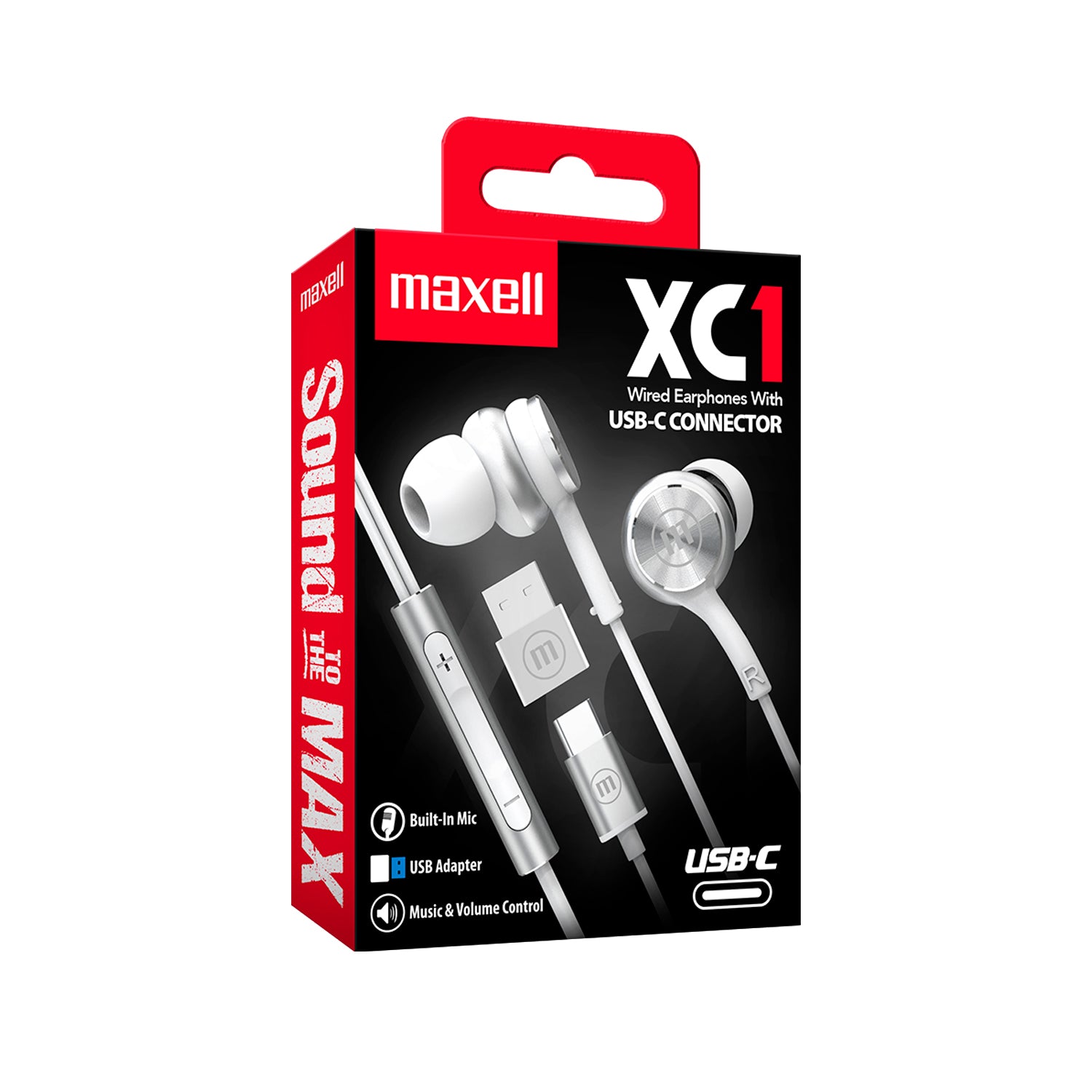 Audifonos Maxell XC1 Manos Libres UBS-C con Adaptador UBS-A