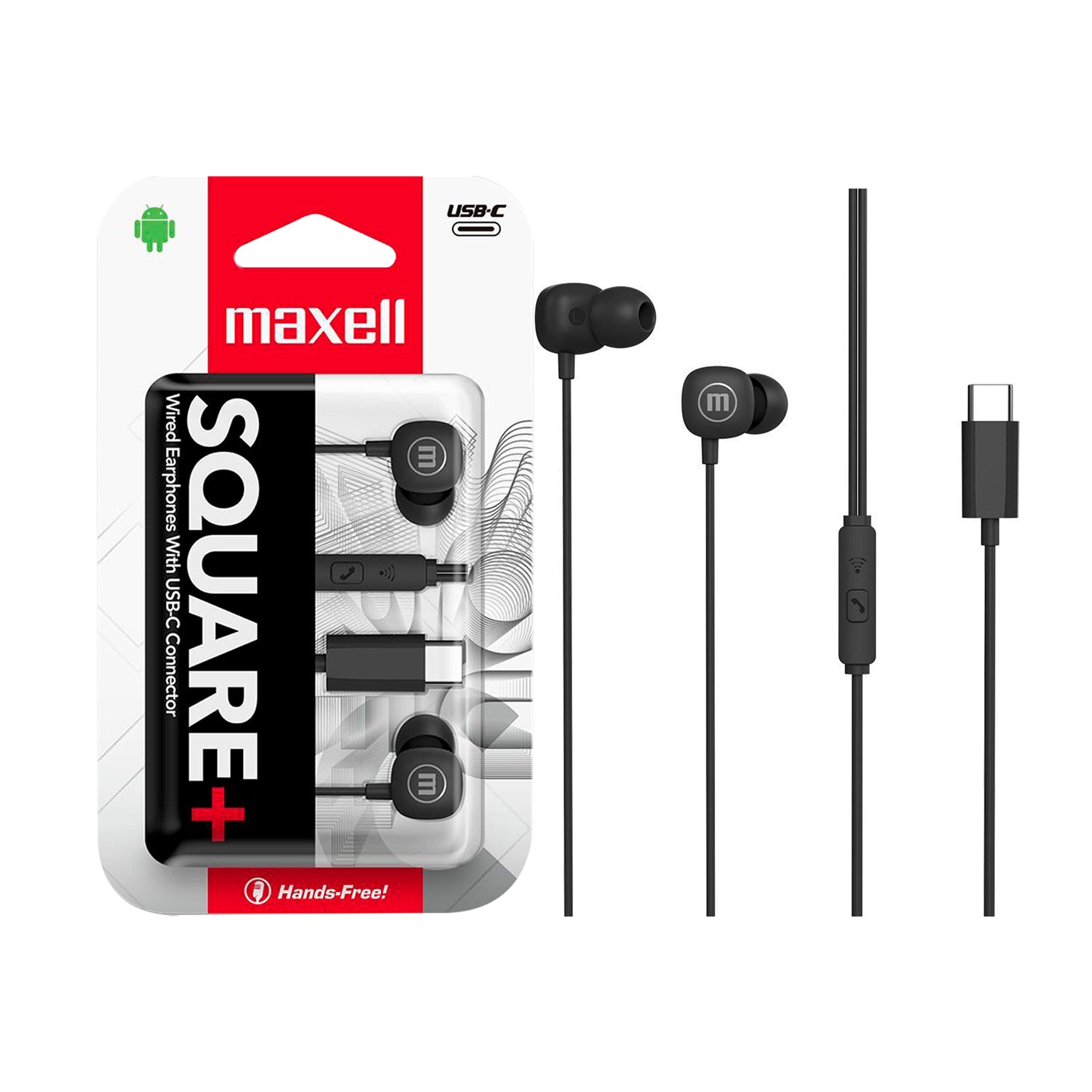Audifonos Maxell Square+ In-Ear Tipo-C Microfono Manos Libre