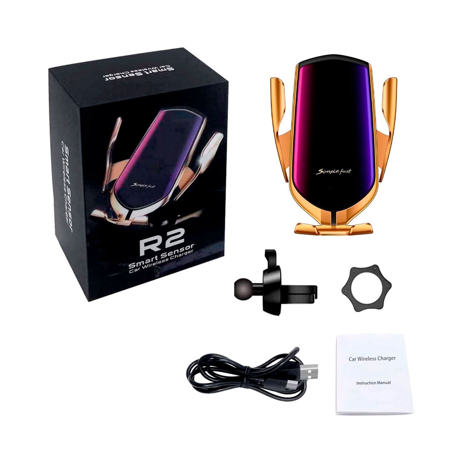 Soporte De Auto R2 Rejilla + Carga Inalámbrica | Lifemax