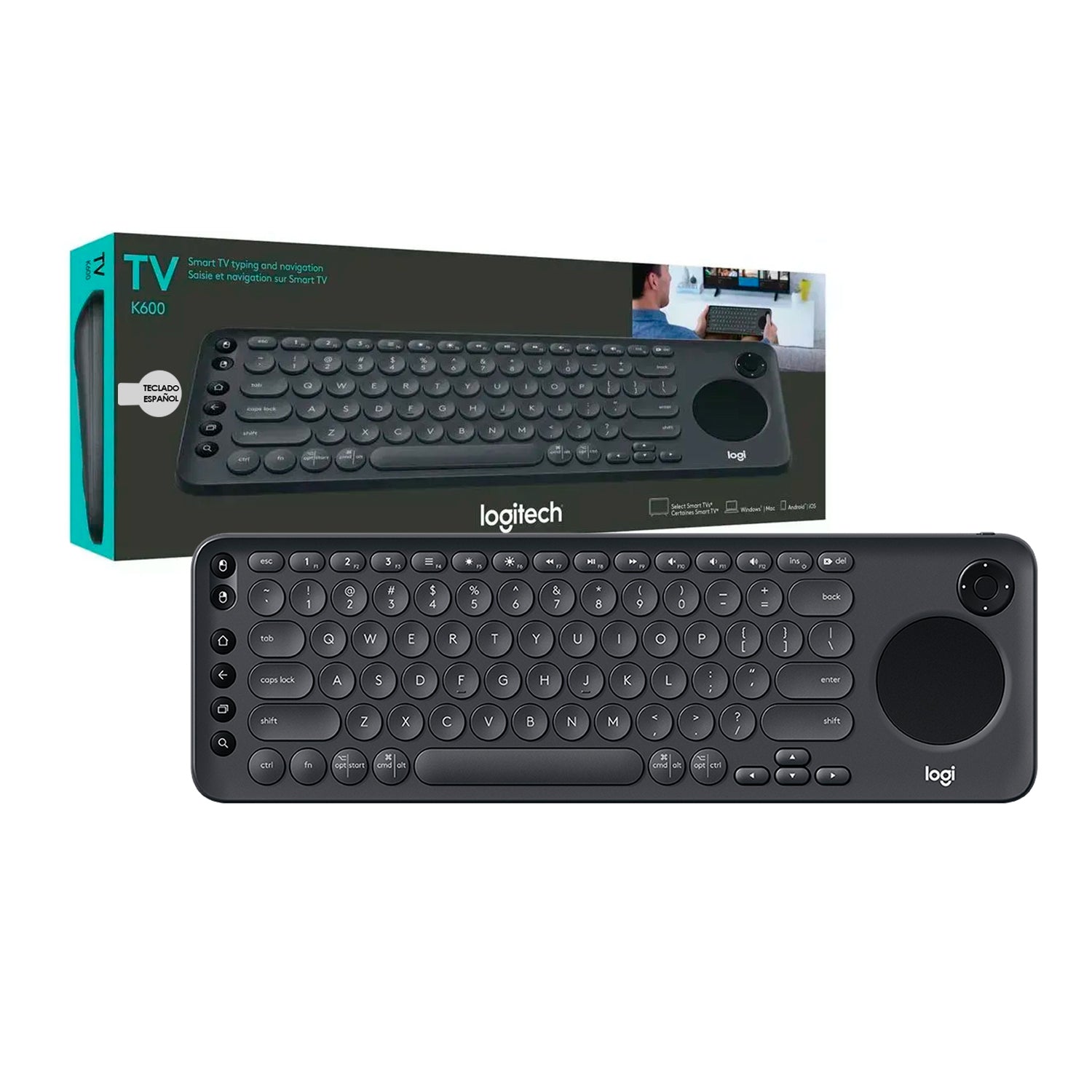 Teclado Inalambrico Logitech TV K600 Navegacion Avanzada Conecta Smart TV / PC/ Dispositivos Moviles