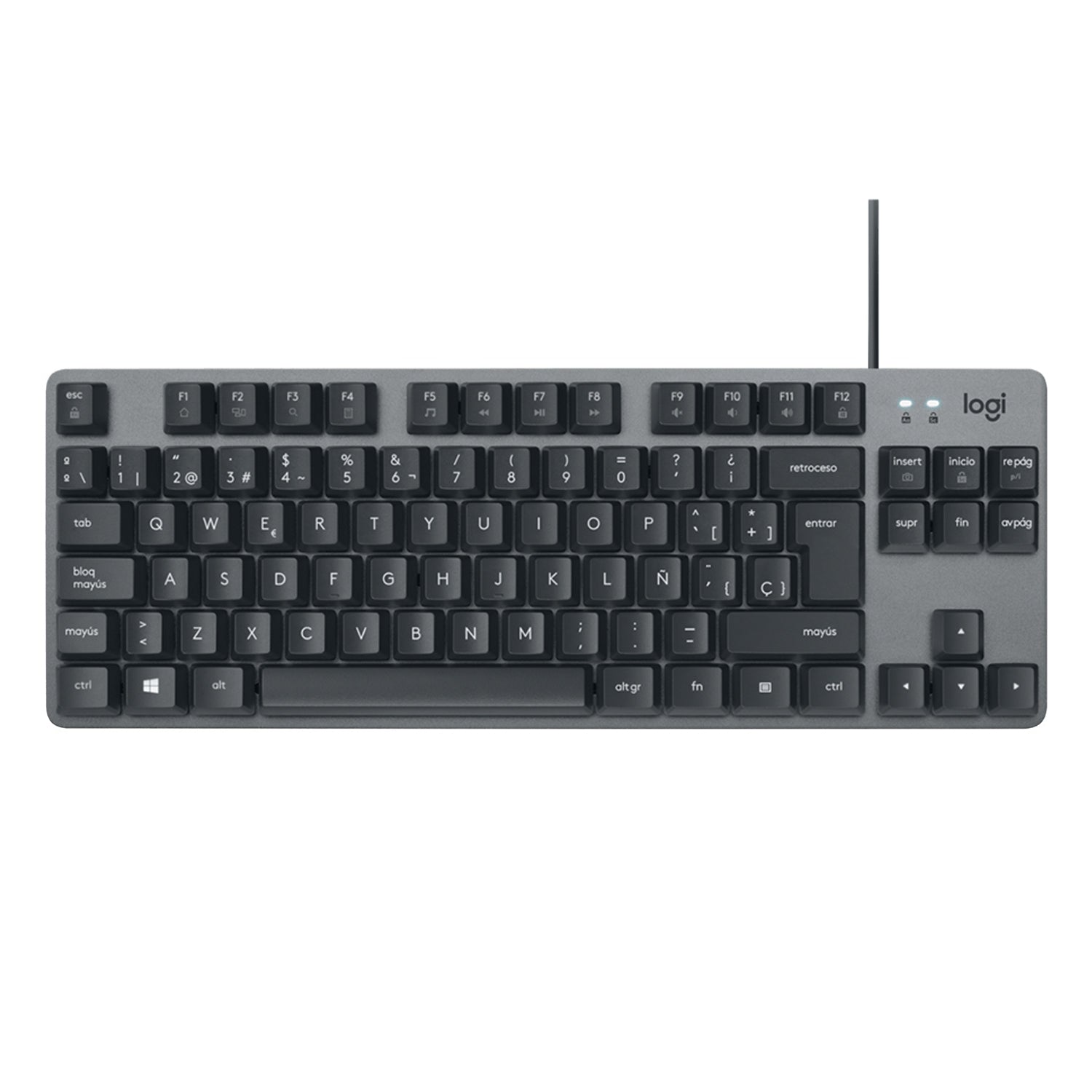 Teclado Mecanico TKL Logitech K835 Switch Blue Cable USB 1,5m 12 Teclas Fn Español QWERTY Aluminio