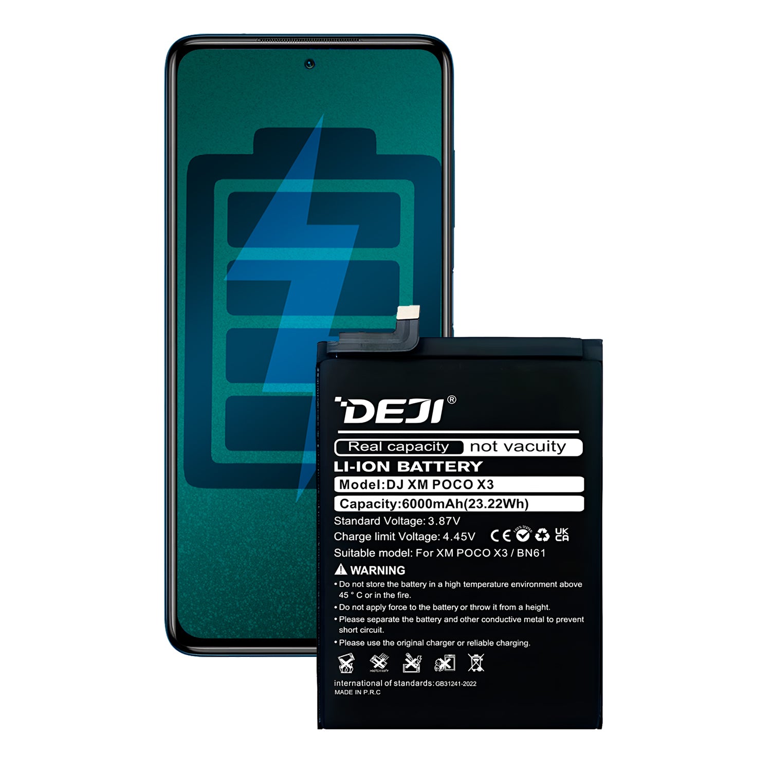 Bateria para Xiaomi Poco X3 Pro DEJI IC Original Capacidad 6000mAh Maxima Duracion