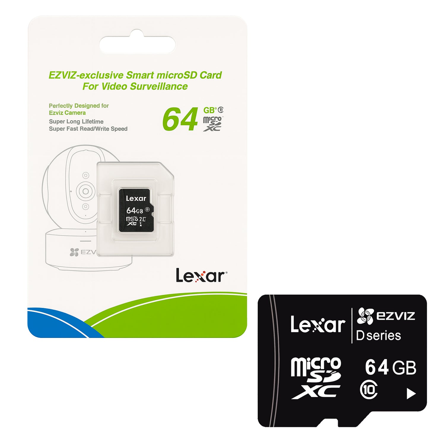 Tarjeta de Memoria MicroSD Ezviz 64GB Smart Surveillance C10