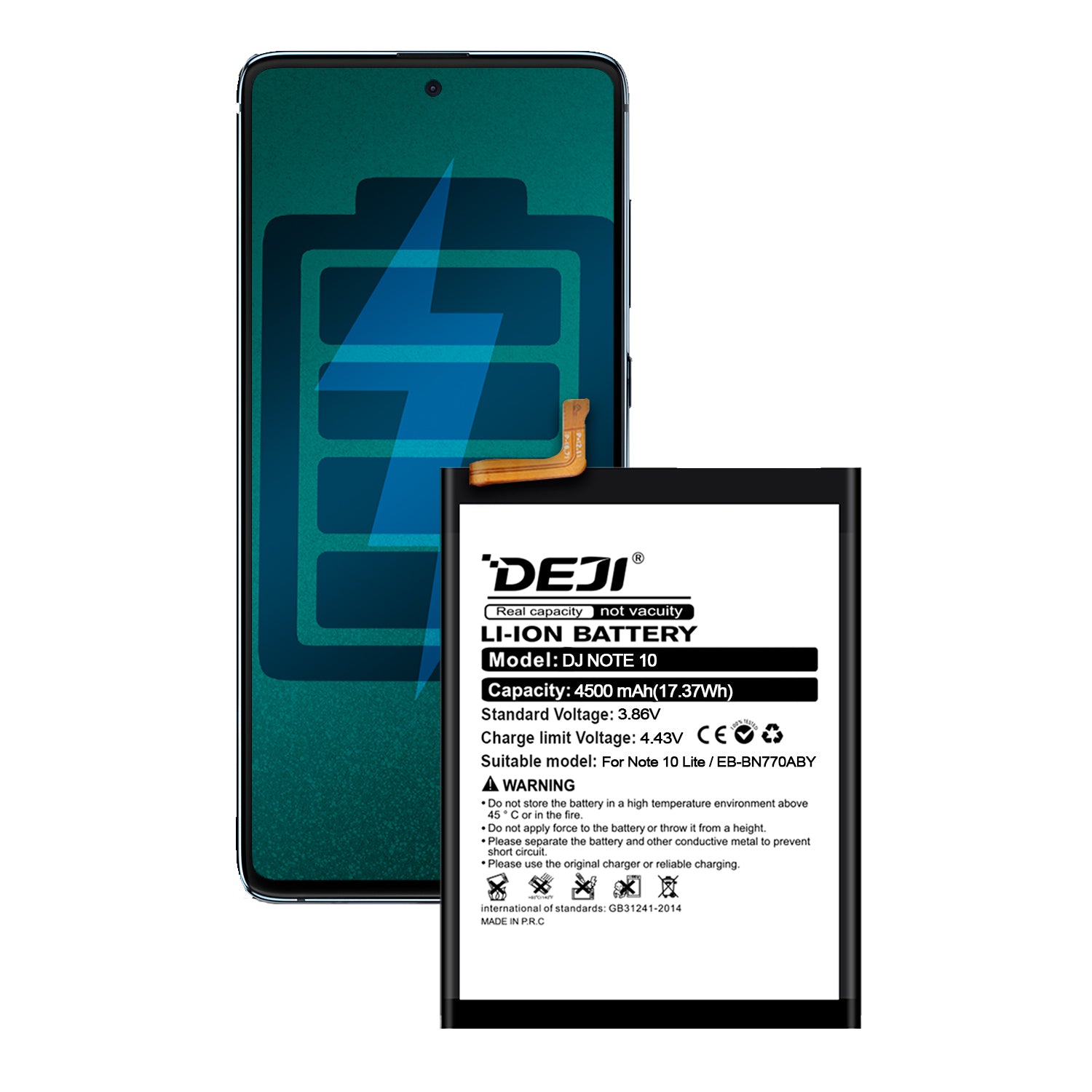 Bateria para Samsung Galaxy Note 10 Lite DEJI IC Original Capacidad 4000mAh Maxima Duracion