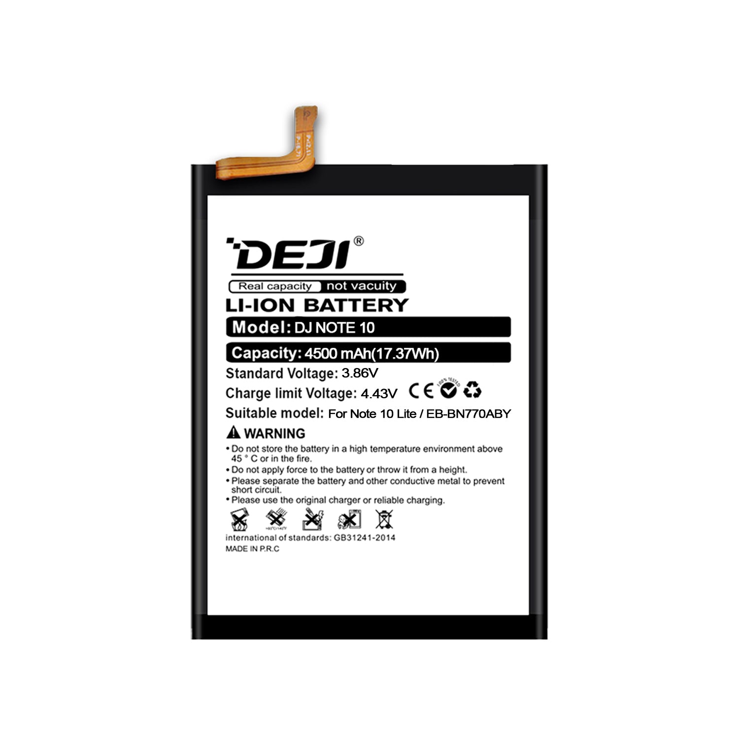 Bateria para Samsung Galaxy Note 10 Lite DEJI IC Original Capacidad 4000mAh Maxima Duracion