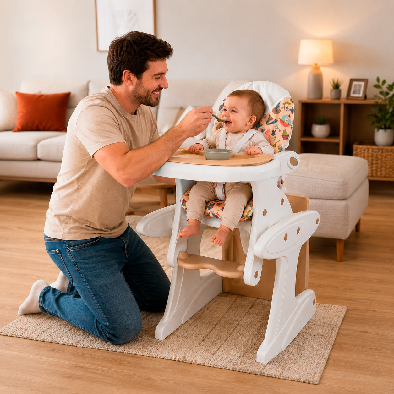 Silla Multifuncional Para Bebés 4 En 1 Reclinable Con Mesa