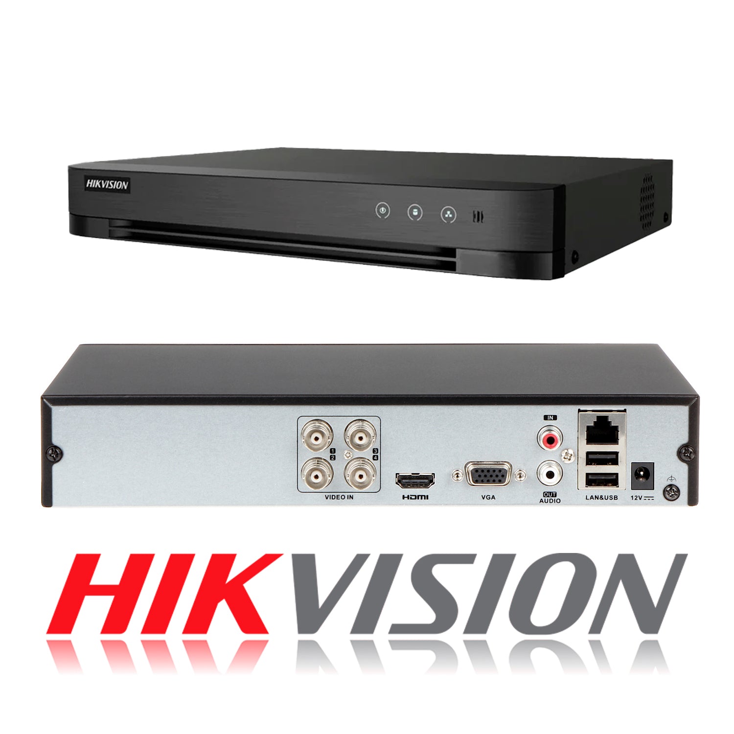 Kit de Camaras de Seguridad + DVR 4 Canales Hikvision Turbo Sata 1 TB FHD 2 Camaras Bala 2 Domo