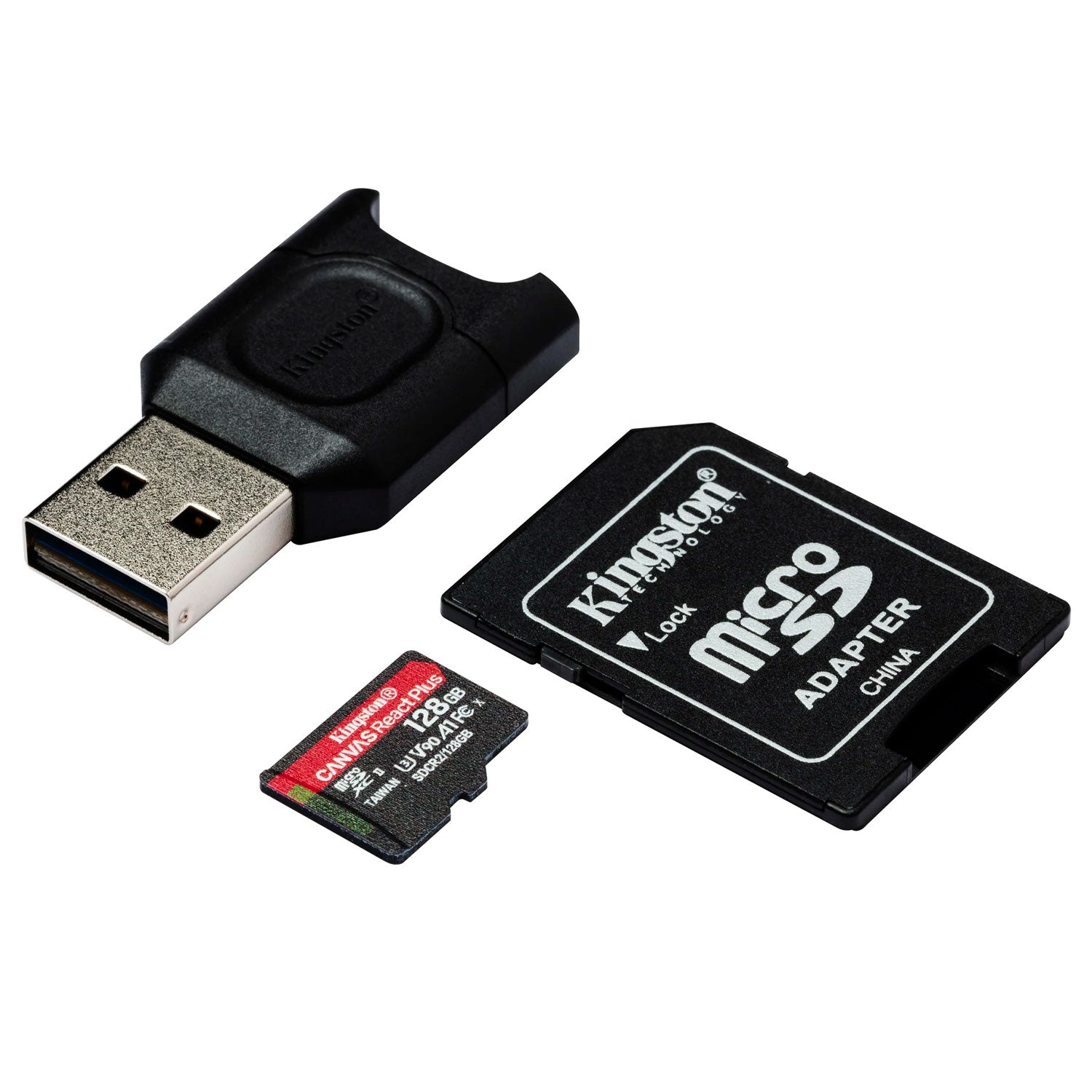 Tarjeta Memoria Kingston Canvas React Kit 128GB + MicroSDXC | Lifemax