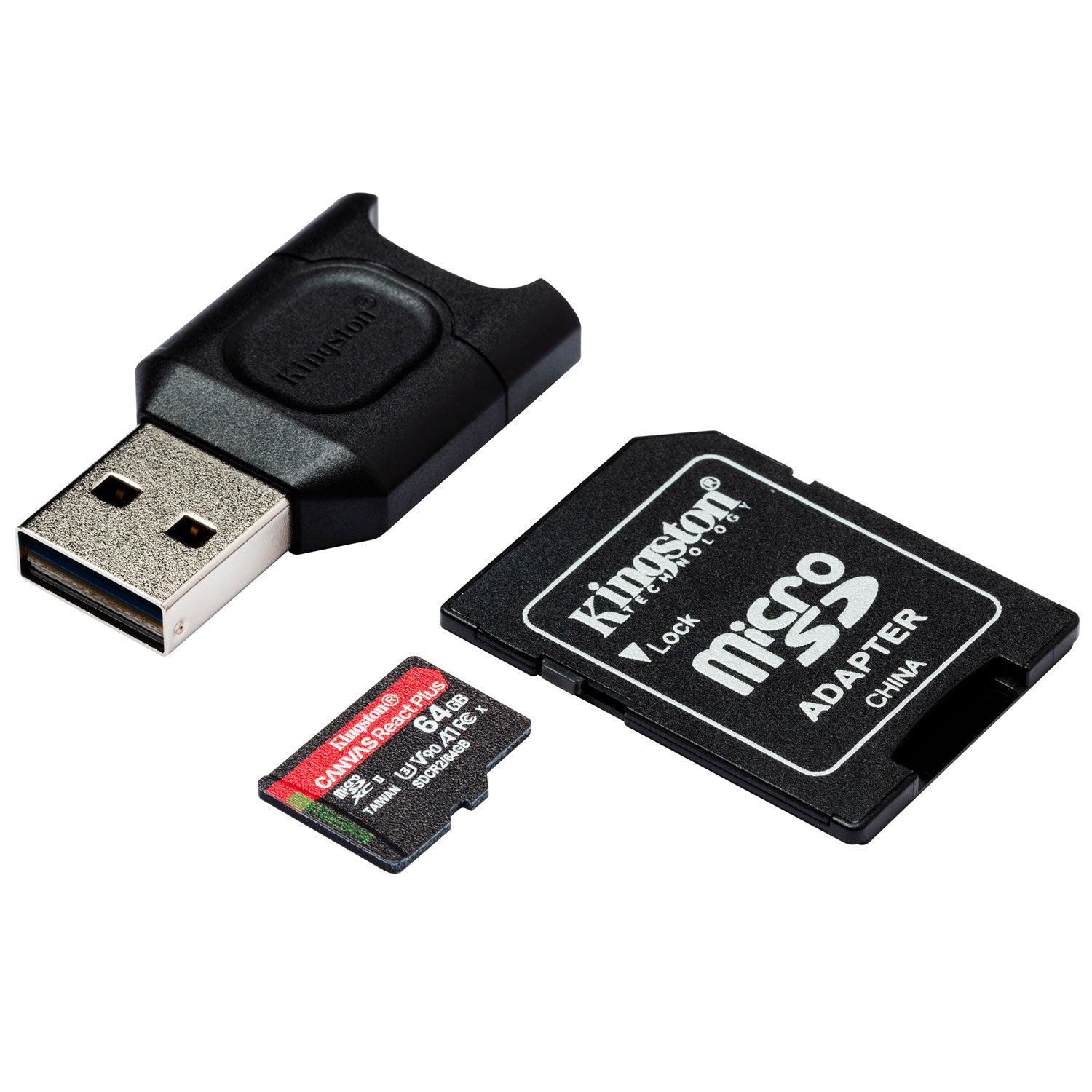 Tarjeta Memoria Kingston Canvas React Kit 64GB + MicroSDXC | Lifemax