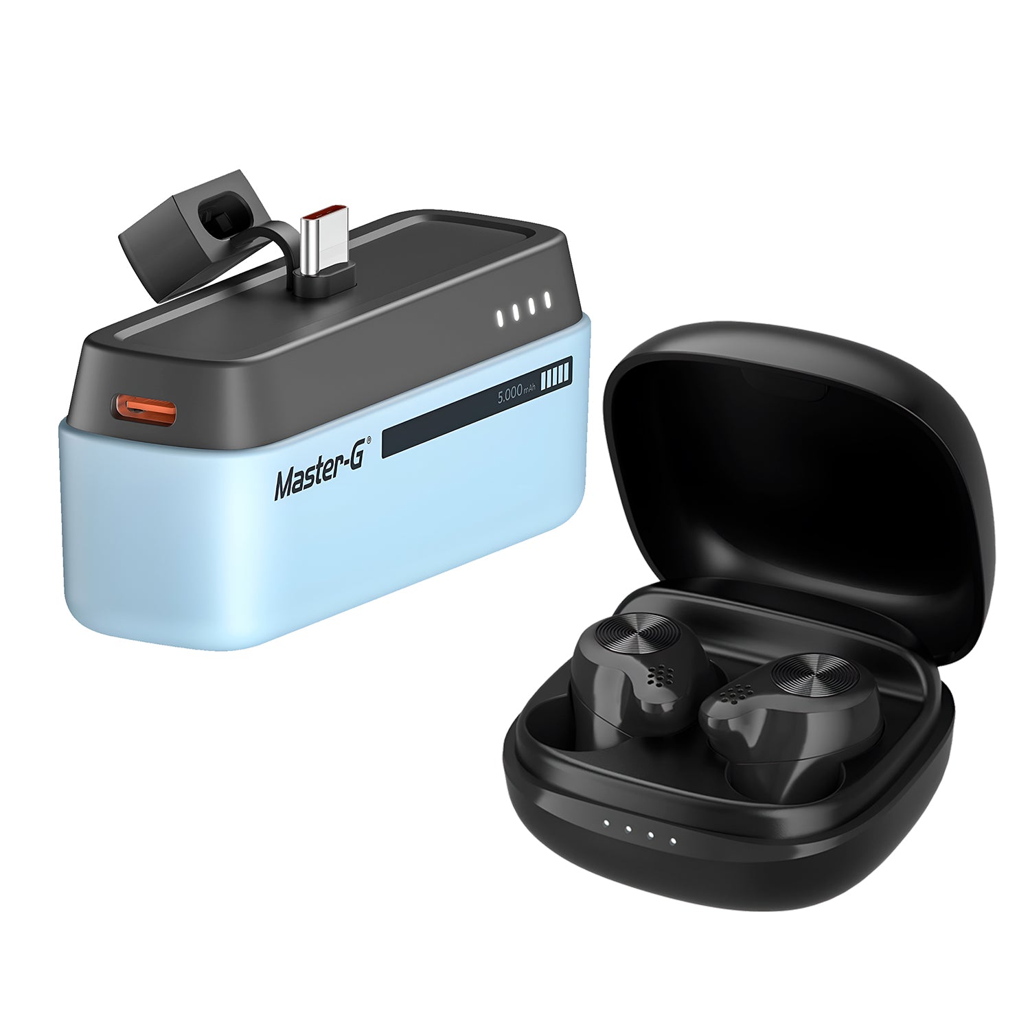 Kit Duo Audifonos Bluetooth Master-G + PowerBank 5.000 mAh