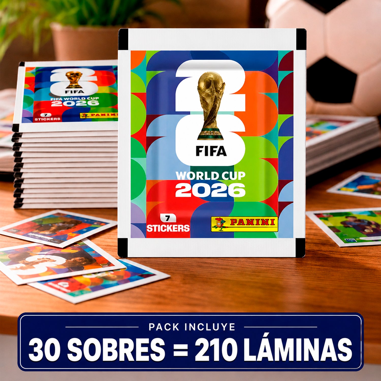 Pack de 30 sobres 210 Laminas Panini Fifa Copa Mundial 2026