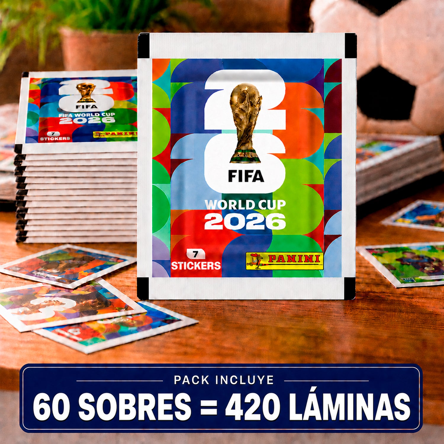 Pack de 60 sobres 420 Laminas Panini Fifa Copa Mundial 2026