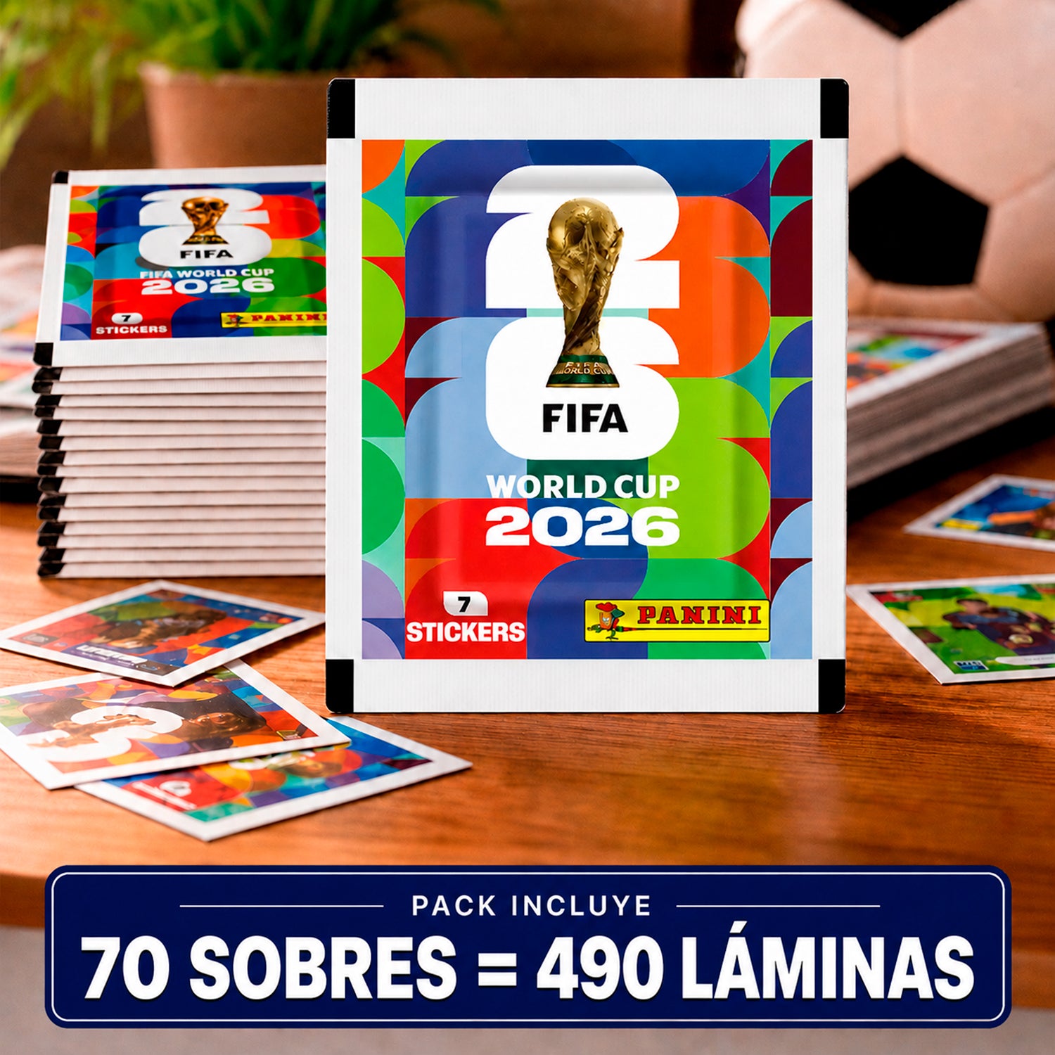 Pack de 70 sobres 490 Laminas Panini Fifa Copa Mundial 2026