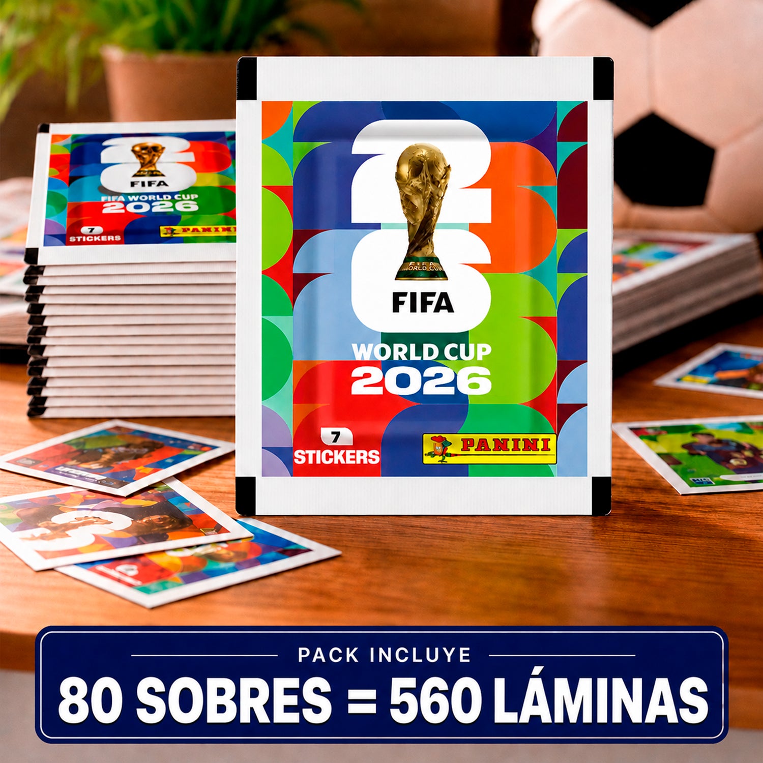 Pack de 80 sobres 560 Laminas Panini Fifa Copa Mundial 2026