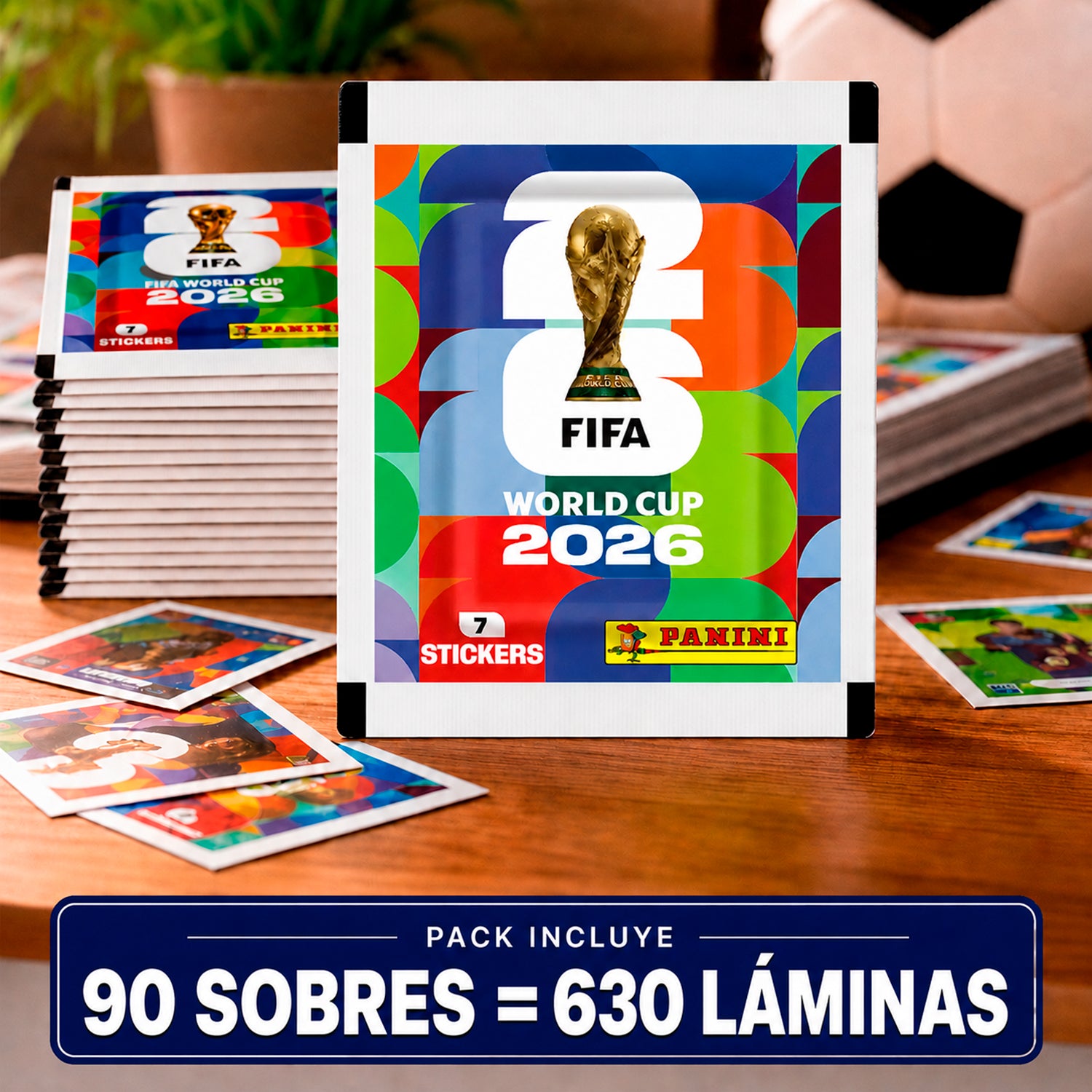 Pack de 90 sobres 630 Laminas Panini Fifa Copa Mundial 2026