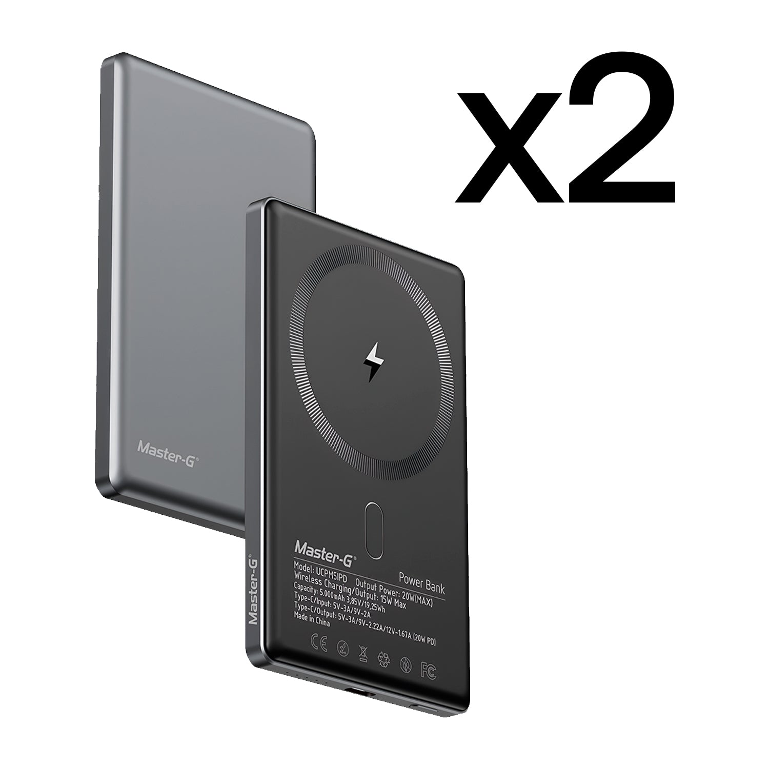 Kit Duo Cargadores PowerBank Master-G 5.000mAh 20w MagSafe