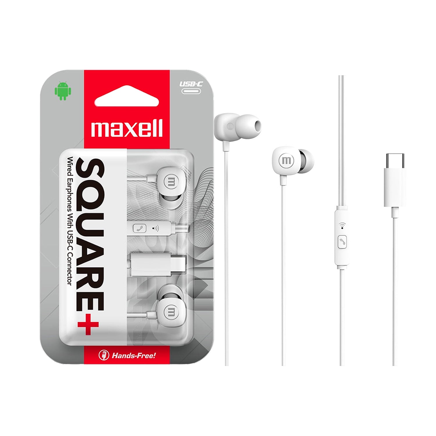 Audifonos Maxell Square+ In-Ear Tipo-C Manos Libres Microfono Incorporado Control de Llamada