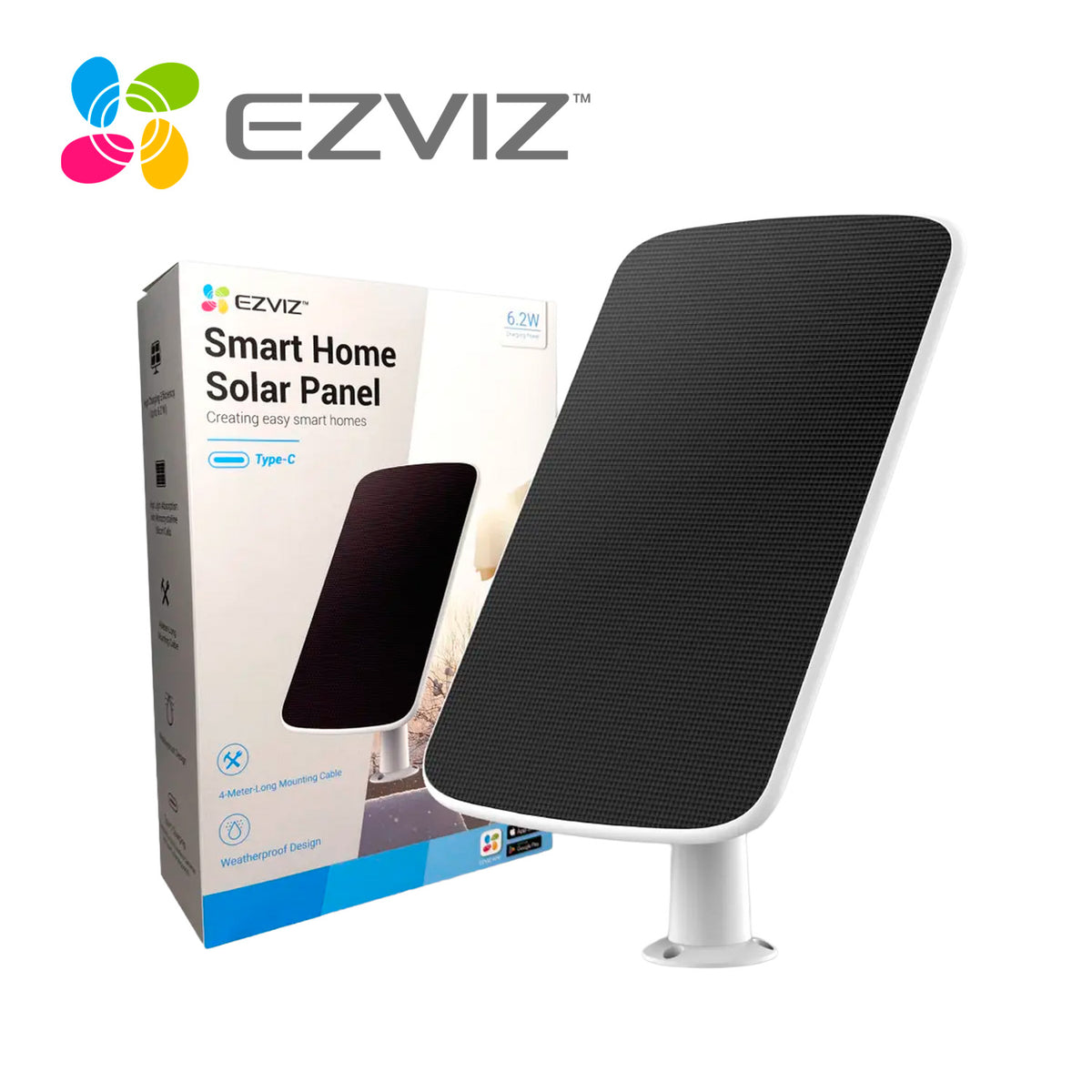 Panel Solar Ezviz Para Camara De Seguridad Micro USB 6.18W