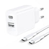 Cargador 20W USB-C / USB-A Dual Cable Tipo C 1Hora GAR162B