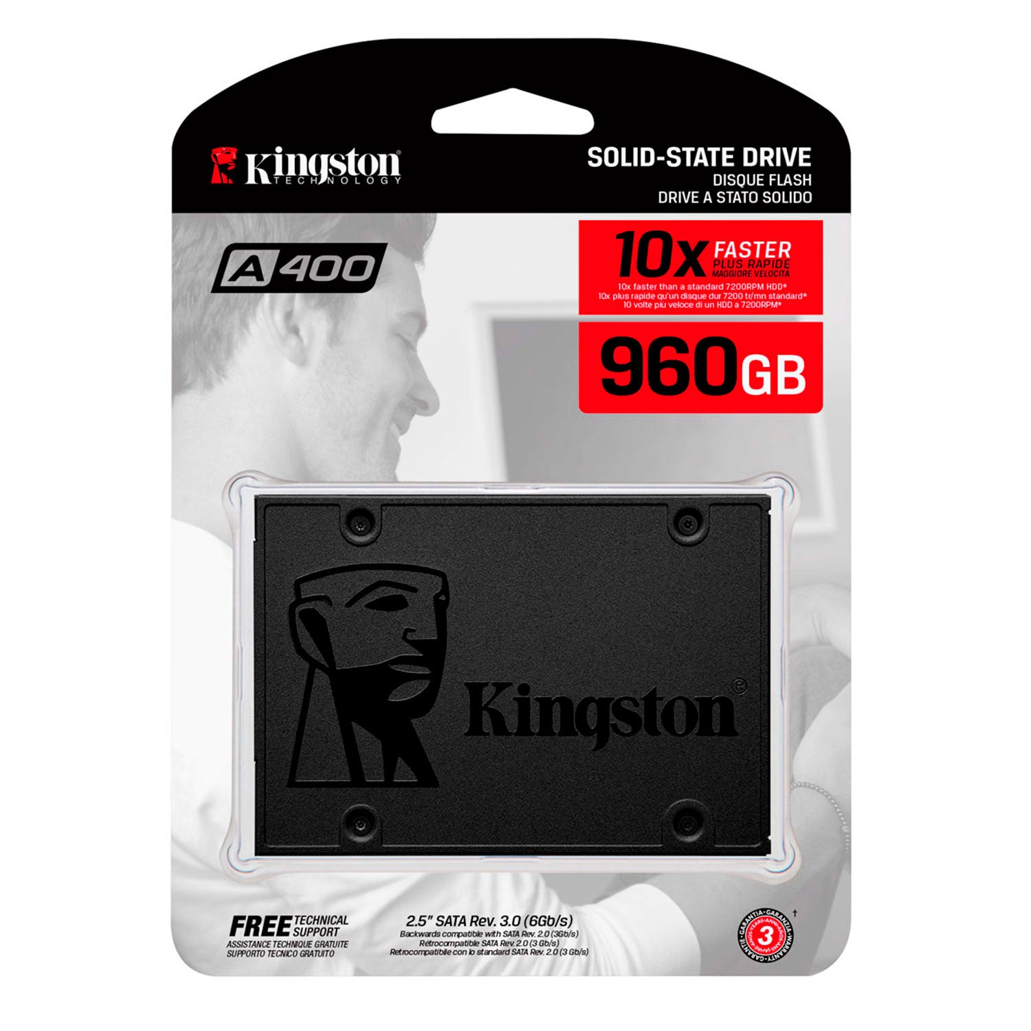 Disco Solido SSD Interno Kingston A400 960gb 6Gb/s 500MB/s - LifeMax Distribuidora