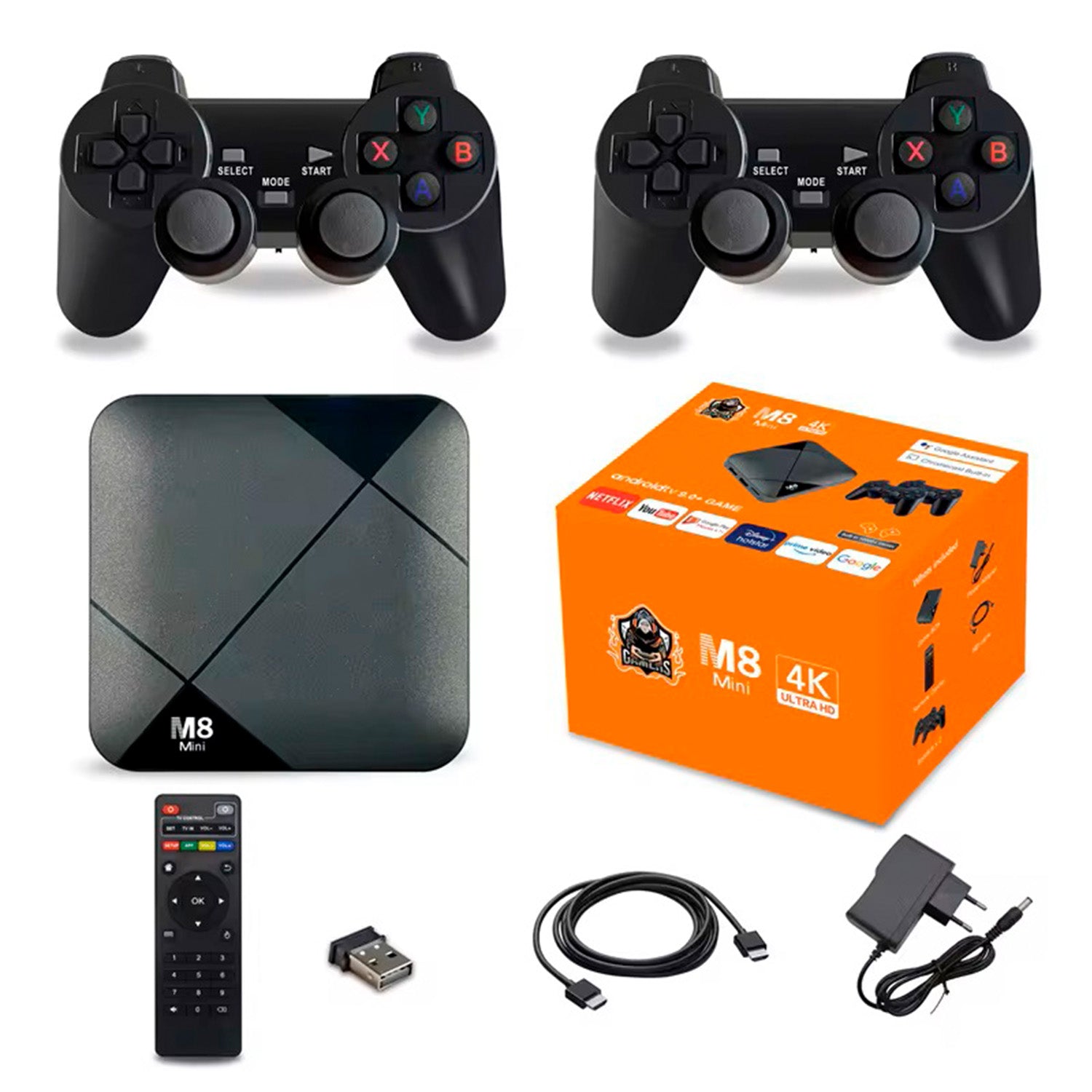 Tv Box Retro M8 Mini 4K Ultra HD Android Tv 9.0 + Game 2GB+16GB Wifi 2.4GHz - Mayorista de Tecnología