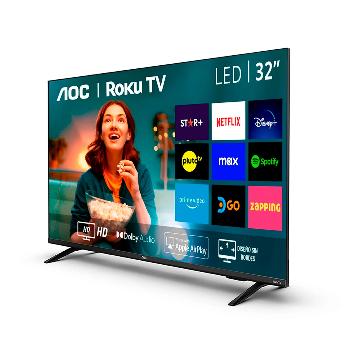 Smart TV 32" AOC Roku TV Series 32S5135 DLED HD Wifi HDMI USB Dolby Audio App Asistentes Integrados