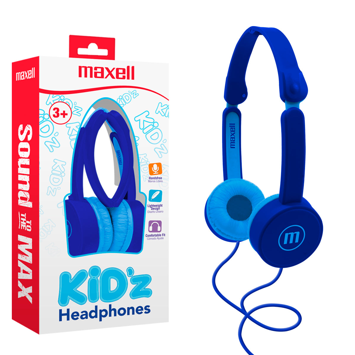 Audifonos Plegables KIDz 3+ Kz-13 Maxell Ajustable Manos Libres con Microfono 85 dB On-ear