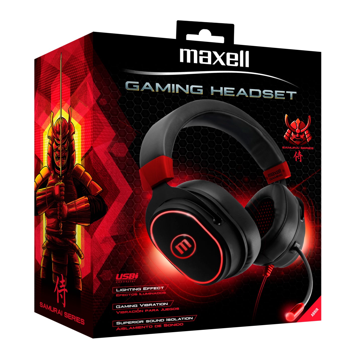 Audifonos Gamer Headset Maxell CA-H-MIC Potente vibracion Microfono Ajustable RGB TRRS 3.5mm + USB