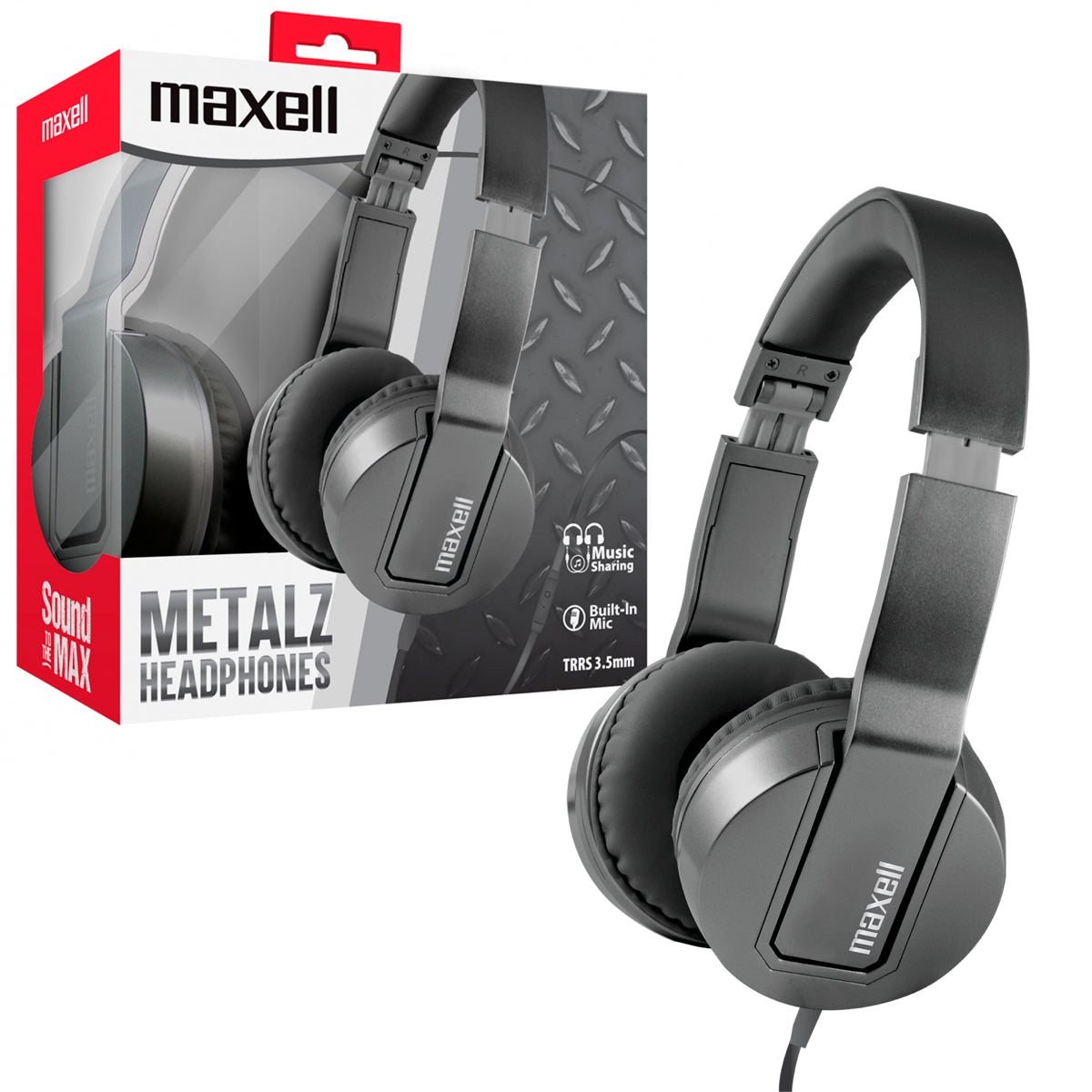 Audifonos SMS-10 Maxell Metalz Headphone Ajustable Manos Libres con Microfono TRRS 3.5m On-ear - Mayorista de Tecnología