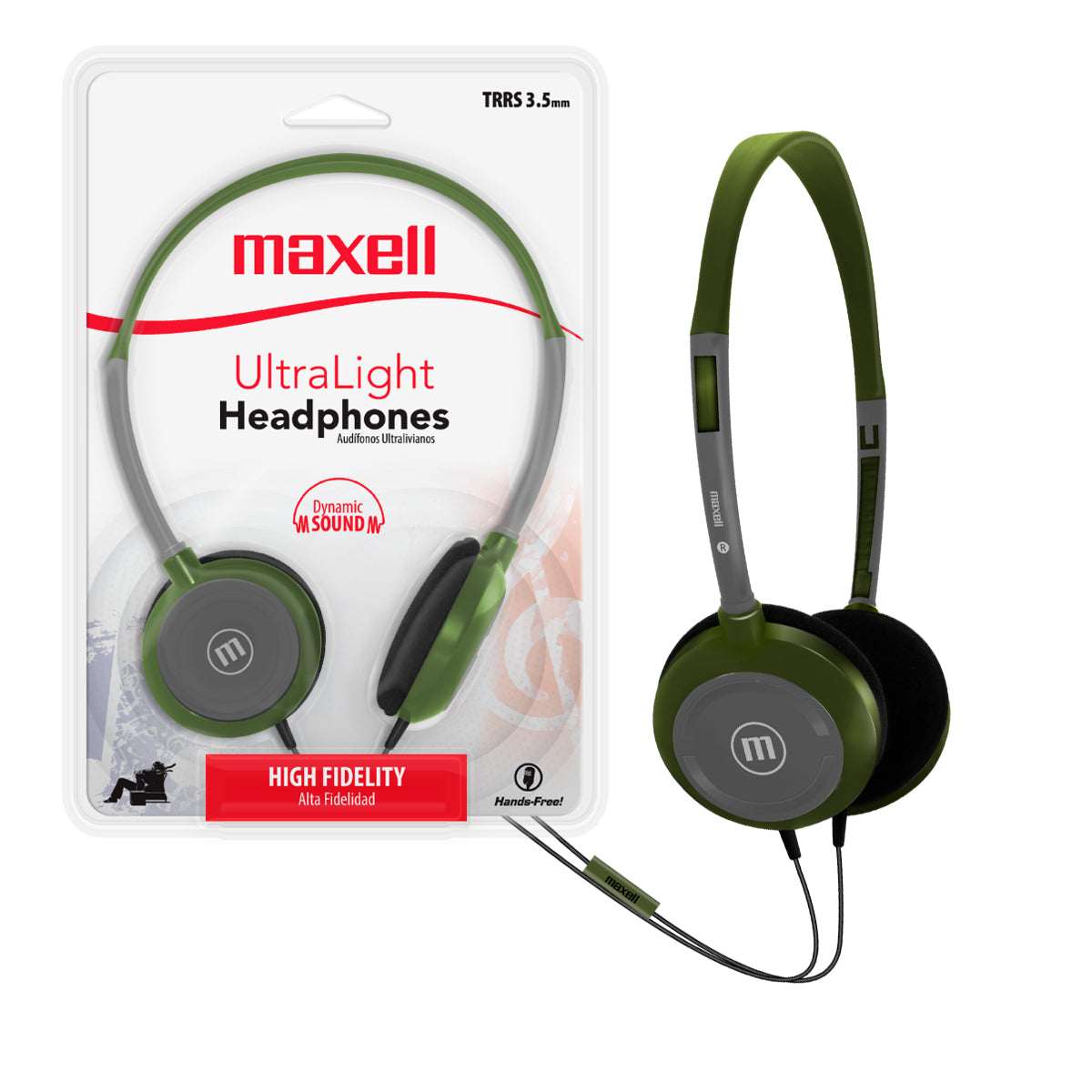 Audifonos HP-200 Maxell Ultralight headphones Dynamic Ajustable ManoS Libres Microfono TRRS 3.5mm