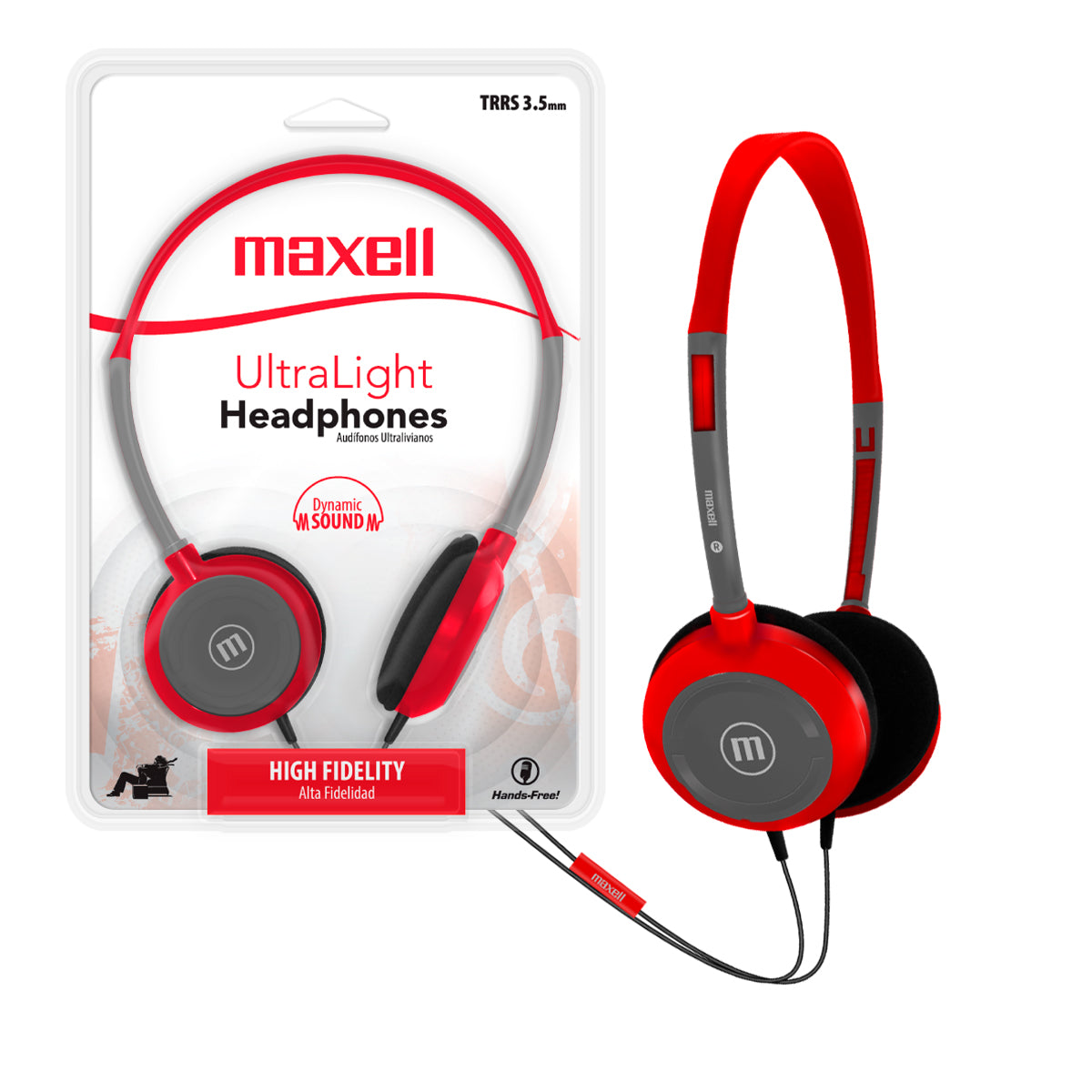 Audifonos HP-200 Maxell Ultralight headphones Dynamic Ajustable ManoS Libres Microfono TRRS 3.5mm