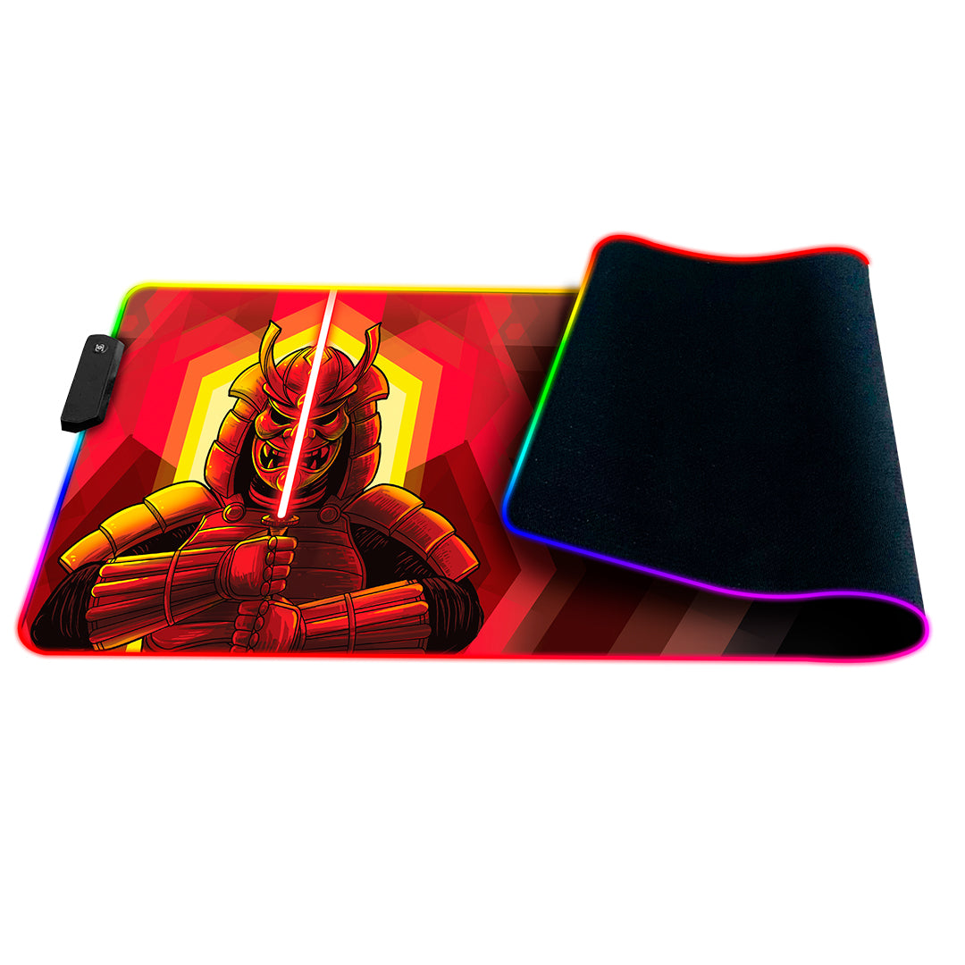 Mouse Pad Gamer 800 Maxell CA-LPAD Samurai Series Antideslizante Impermiable Iluminacion RGB 80x30cm