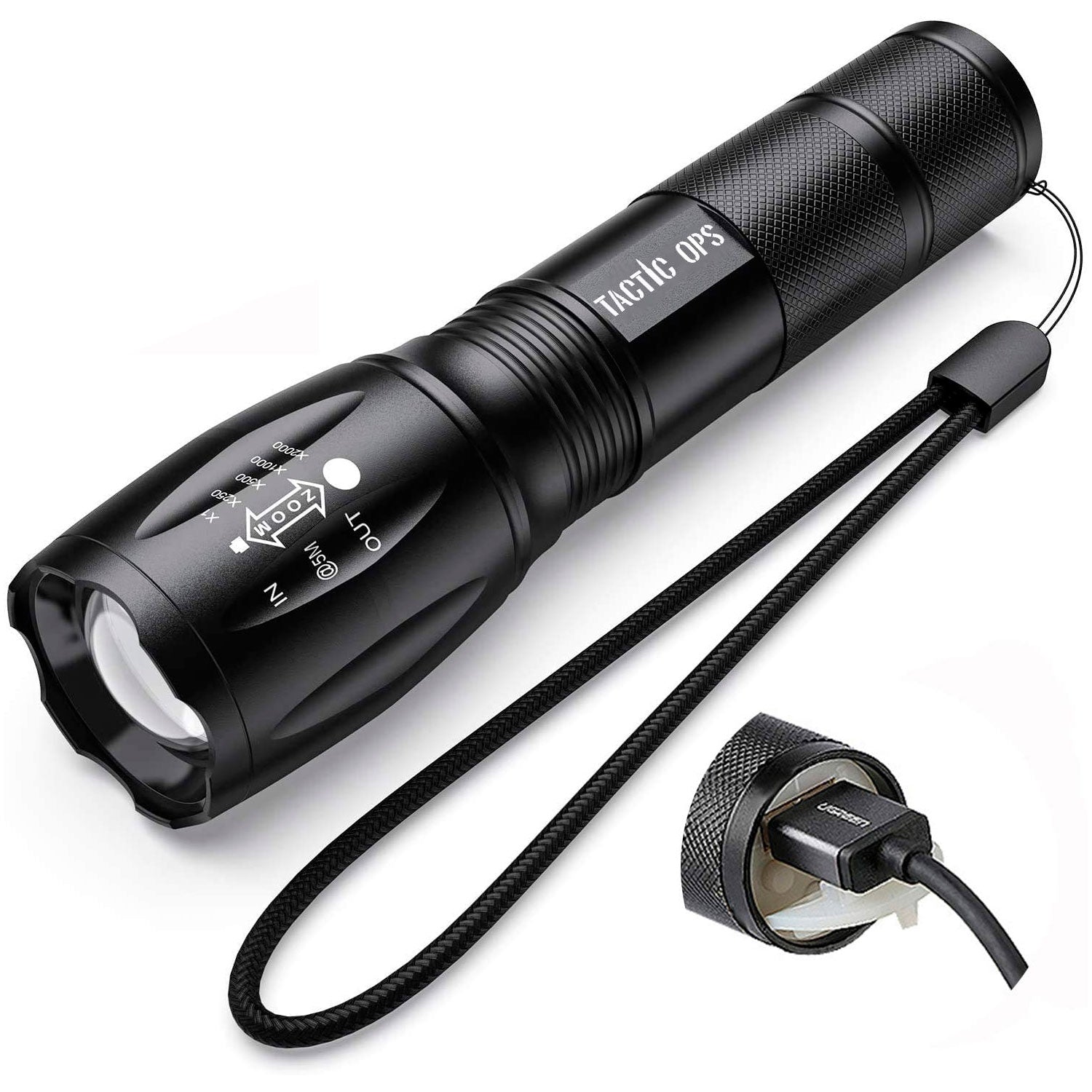 Linterna Led Mini 3000 Lumens Recargable USB Zoom Táctica - Mayorista de Tecnología