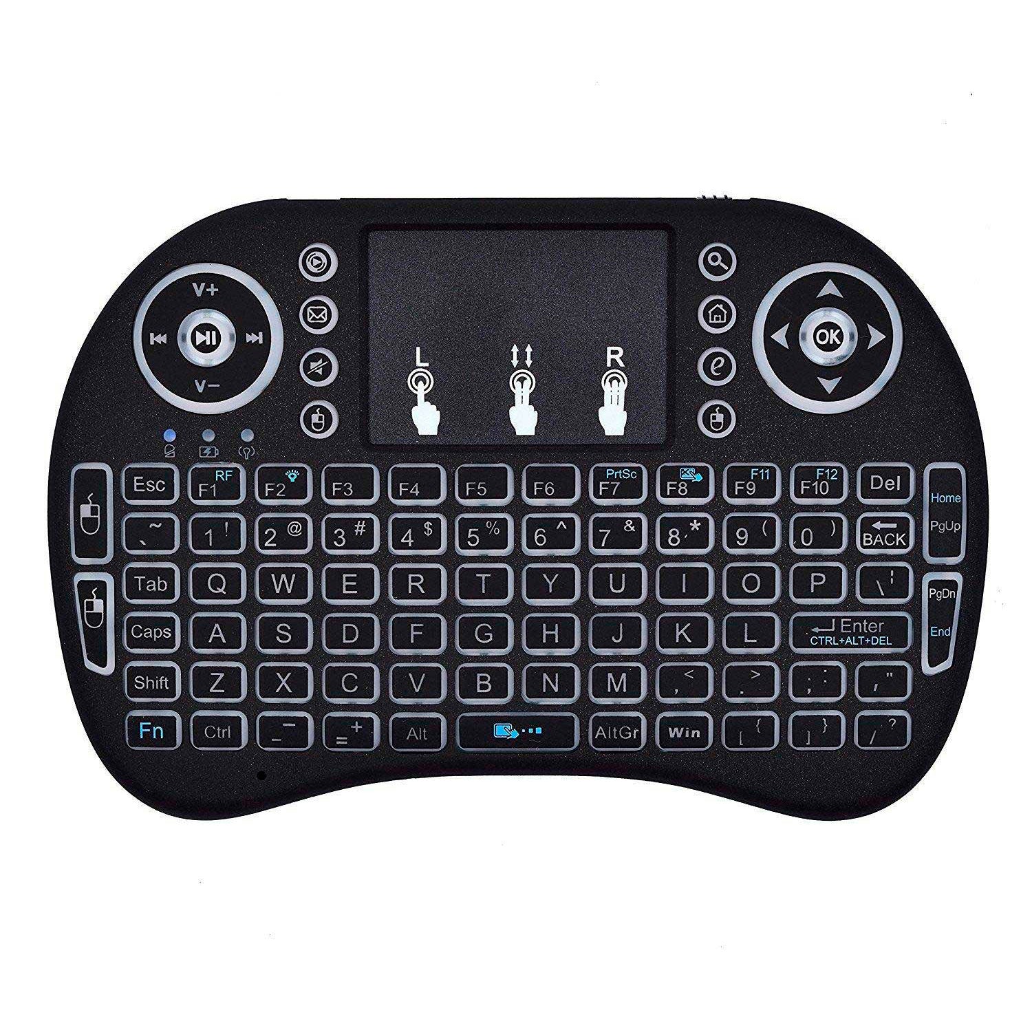 Mini Teclado Inalámbrico Touchpad Smart Tv Pc + Luz - LifeMax Distribuidora