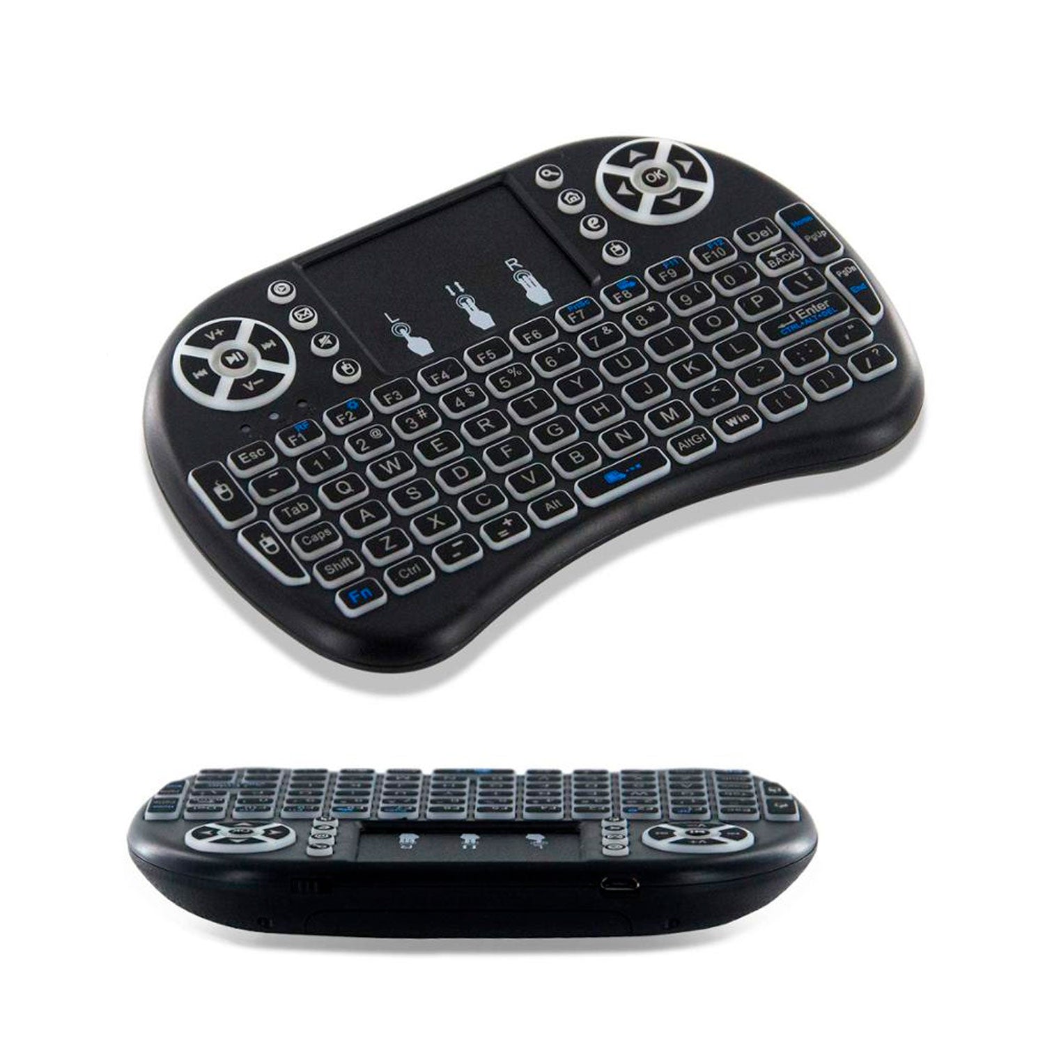 Mini Teclado Inalámbrico Touchpad Smart Tv Pc + Luz