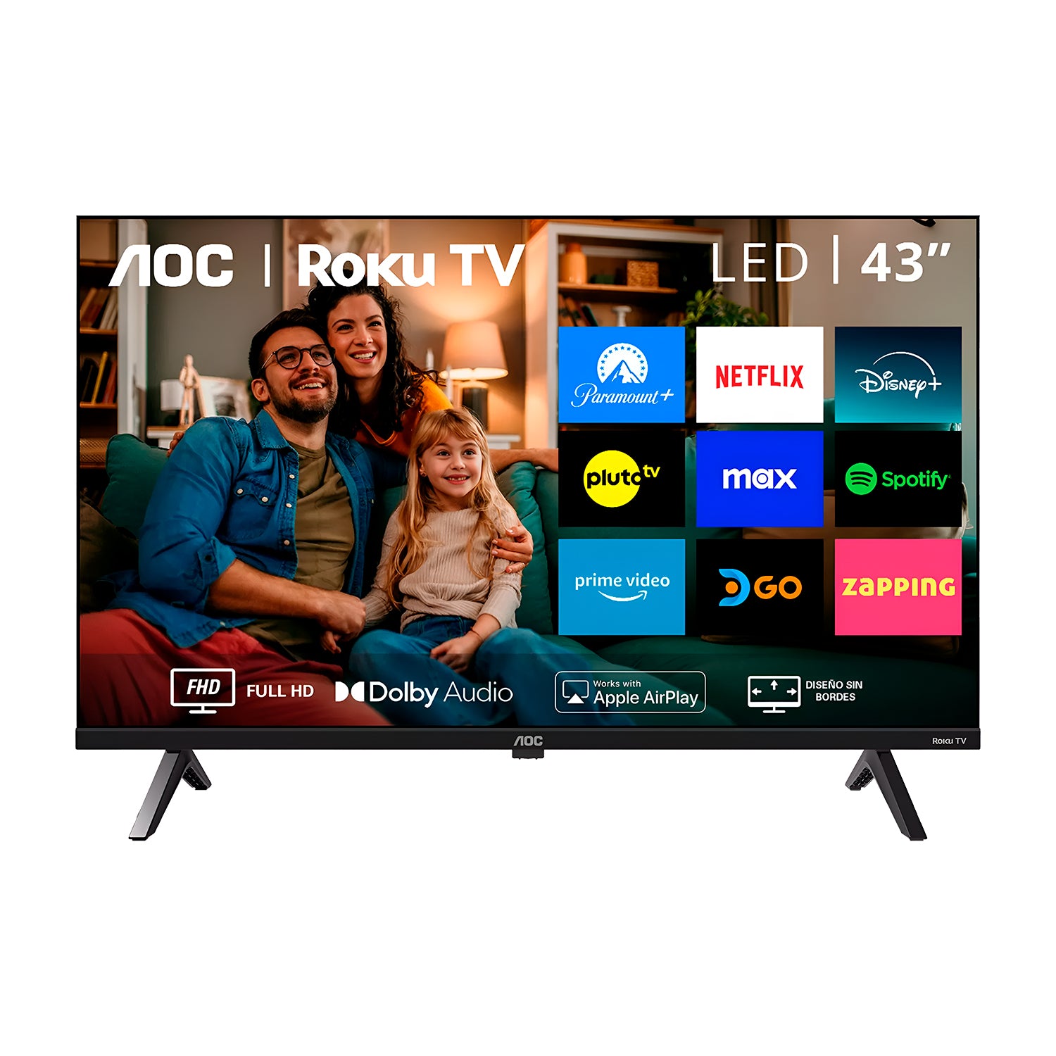 Smart TV 43" AOC Roku TV Series 43S5045 LED HD Wifi HDMI USB