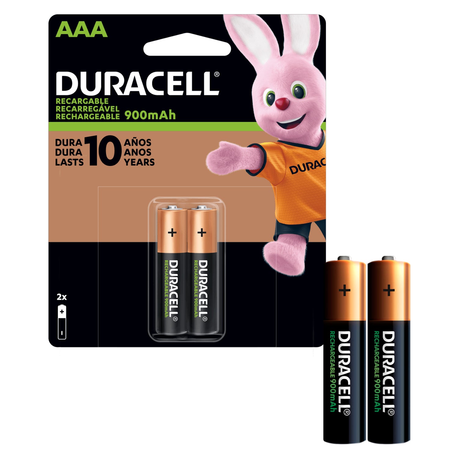 Pilas Recargable AAA HR03 x2 1.2V Cilindrica Duracell Capacidad 900mAh Dura Mas Mucho Mas - Mayorista de Tecnología