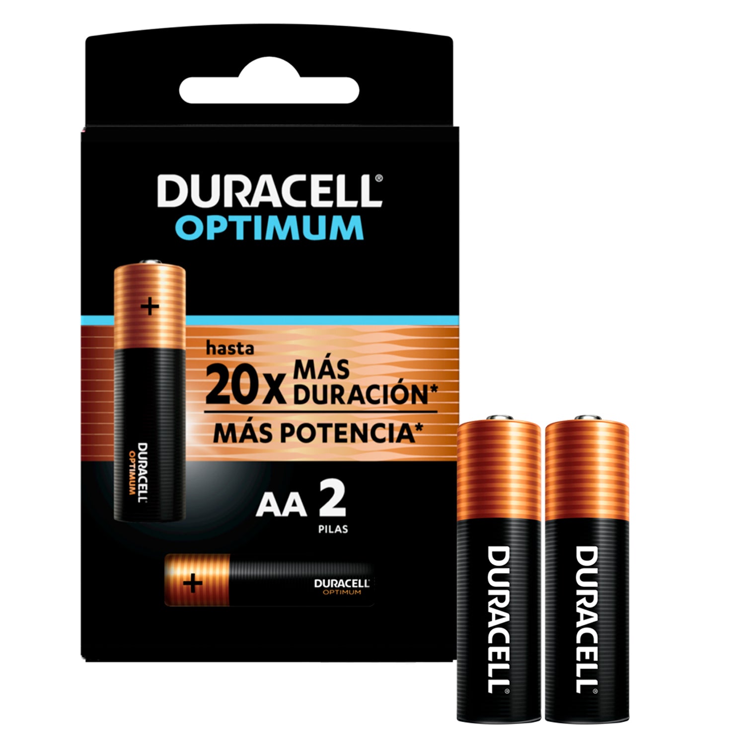 Pilas AA LR6 x2 1.5V Alcalina Duracell Optimum Maxima Durabilidad Potencia Rinde Hasta 20 Veces Mas - Mayorista de Tecnología