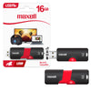 Pendrive USB 16GB Maxell Flix Diseño Retractil Compatible MAC Windows Multiuso Rapida Transferencia