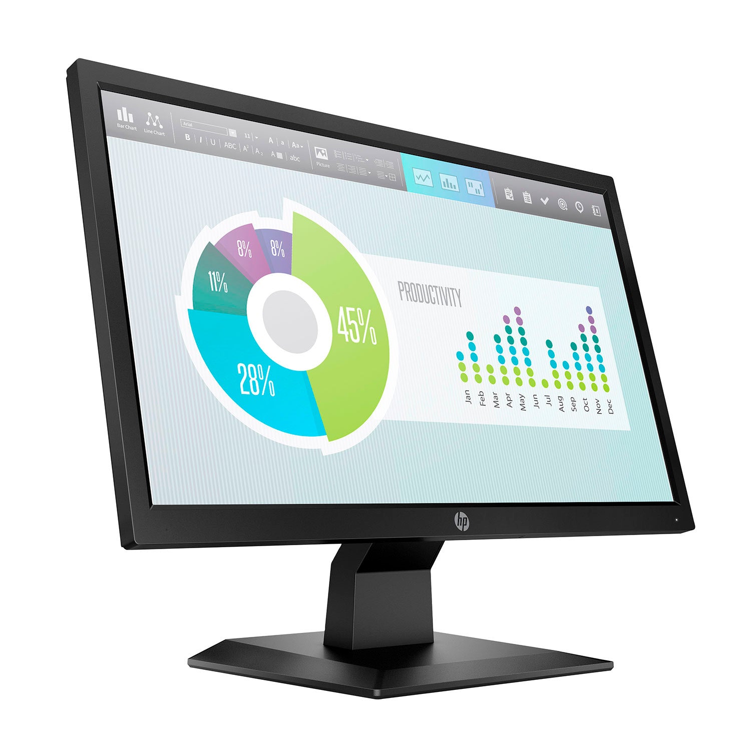 Monitor HP P204v 20in LED 1600x900 60Hz HD+ HDMI VGA 5RD66AA - Mayorista de Tecnología