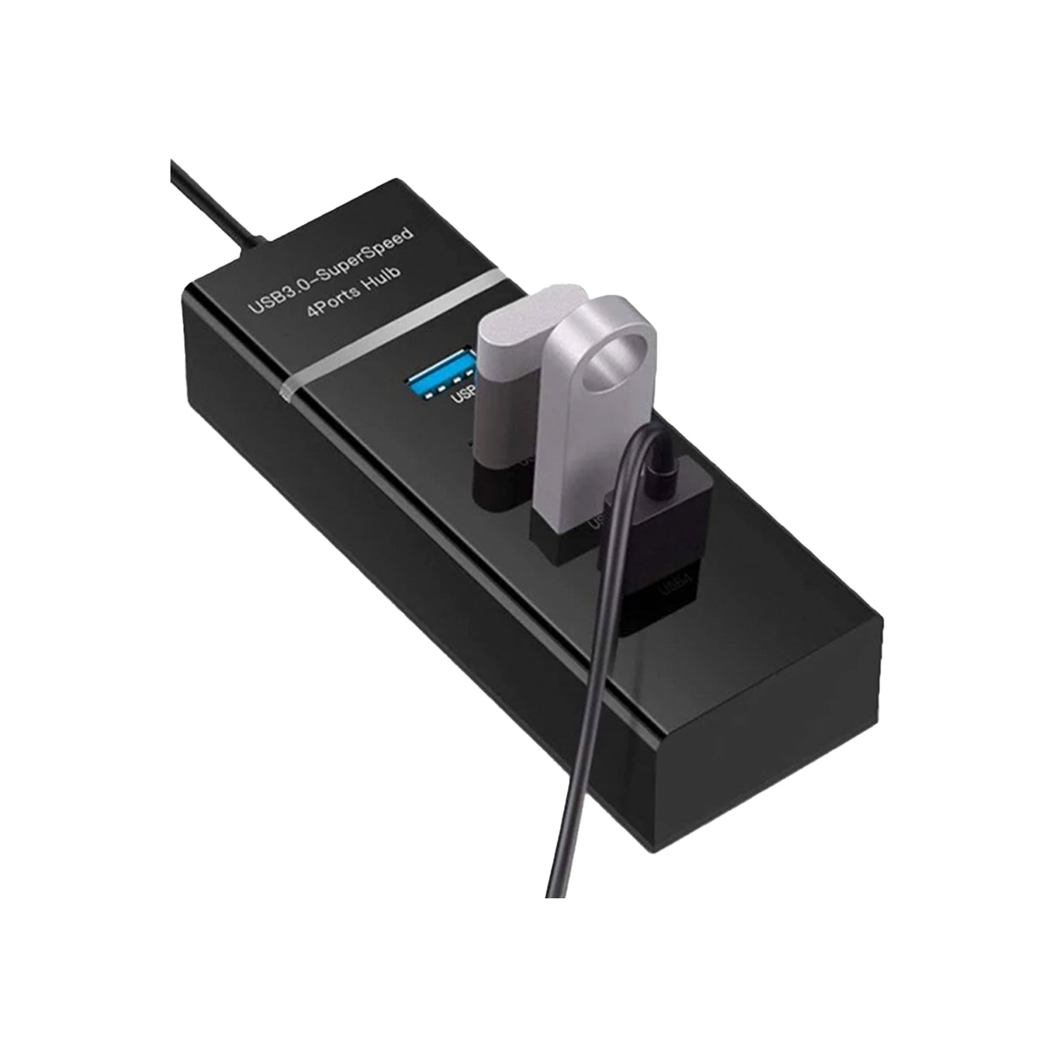 Adaptador Hub USB 3.0 4 en 1 Multipuerto Cable USB 1.2m Luz LED Compatible Mac Windows