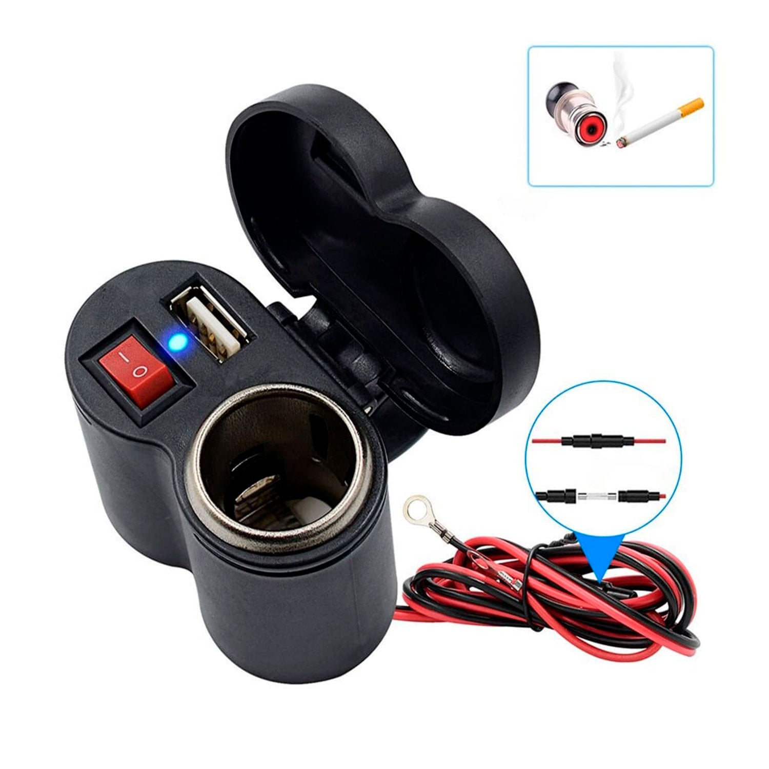Cargador Impermeable de Moto / Bicicleta Usb Encendedor