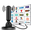 Antena HD de Tv Digital Abierta DVB-T2 360º Recepcion Coaxial Base Magnetica Uso Interior/Exterior