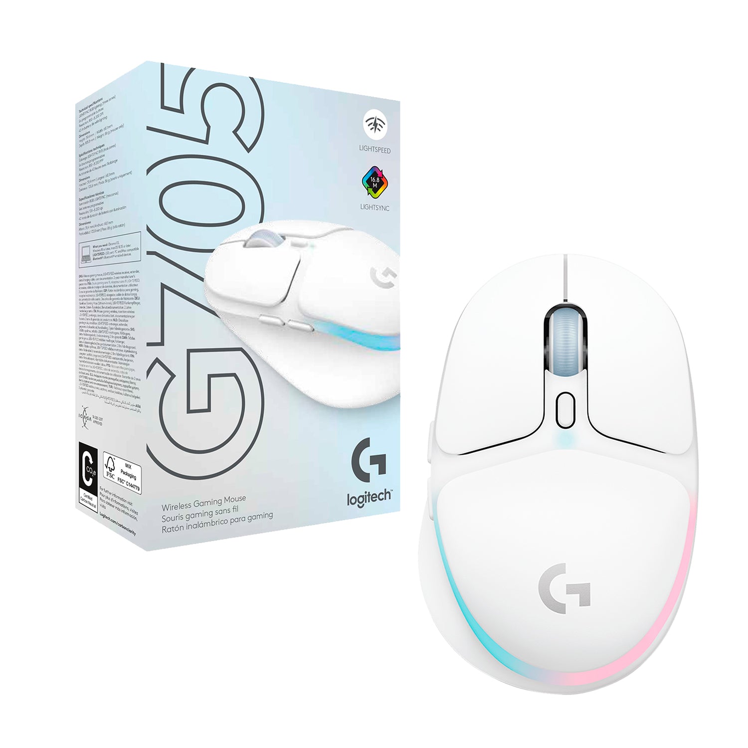 Mouse Gamer Inalambrico Logitech G705 Aurora Collection Lightsync RGB Sensor 100-8200dpi 6 Botones